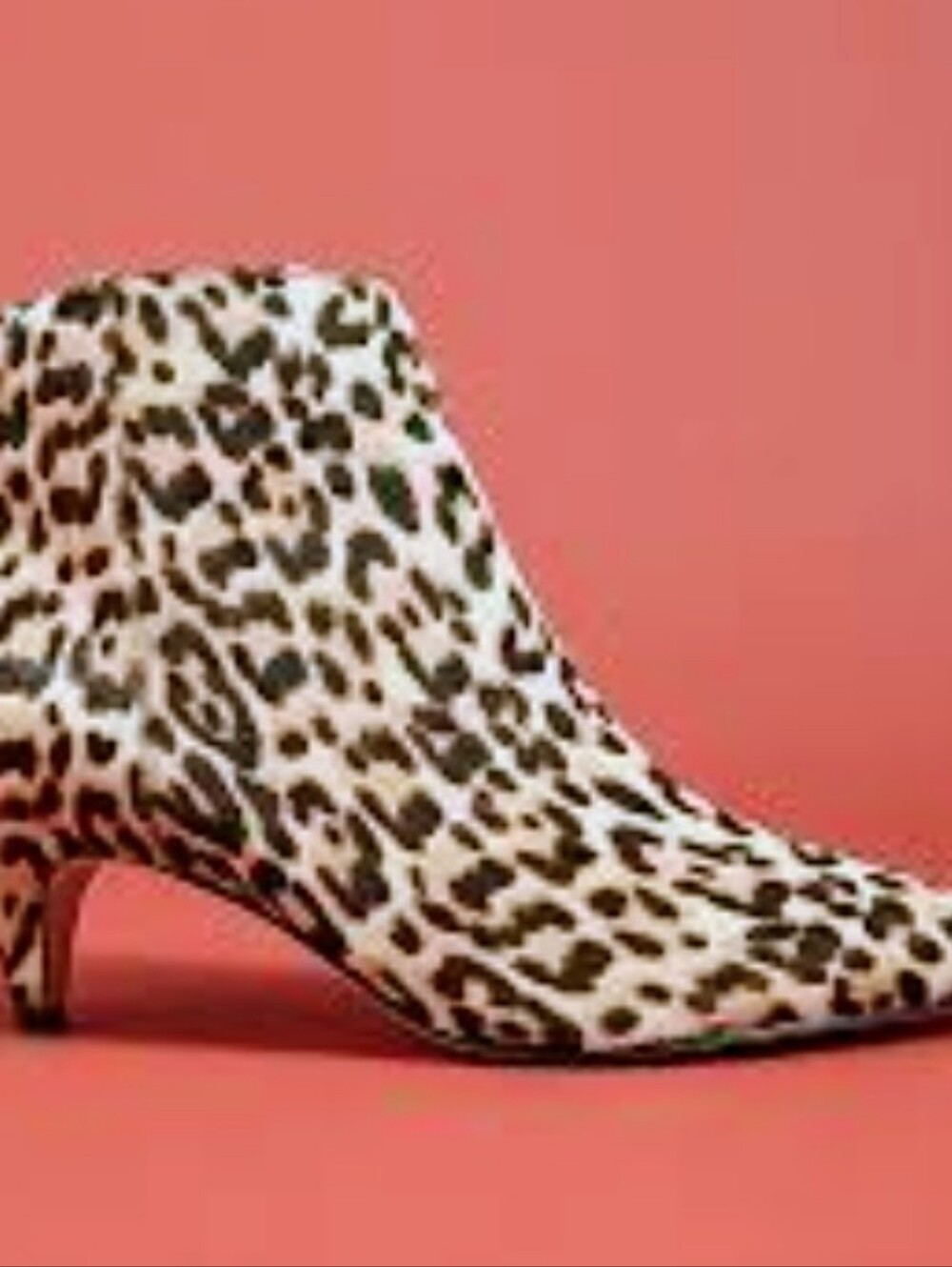 Sam Edelman Kinzey Leopard Print Calf Hair Ankle Booties Kitten Heel